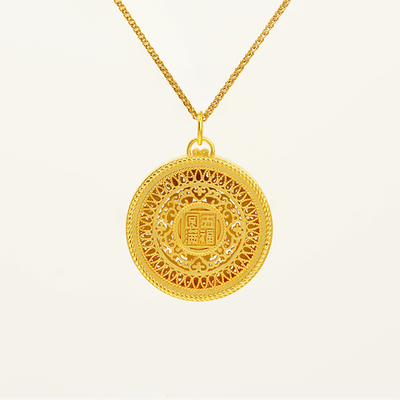 美谷铜合金五福临门挂坠