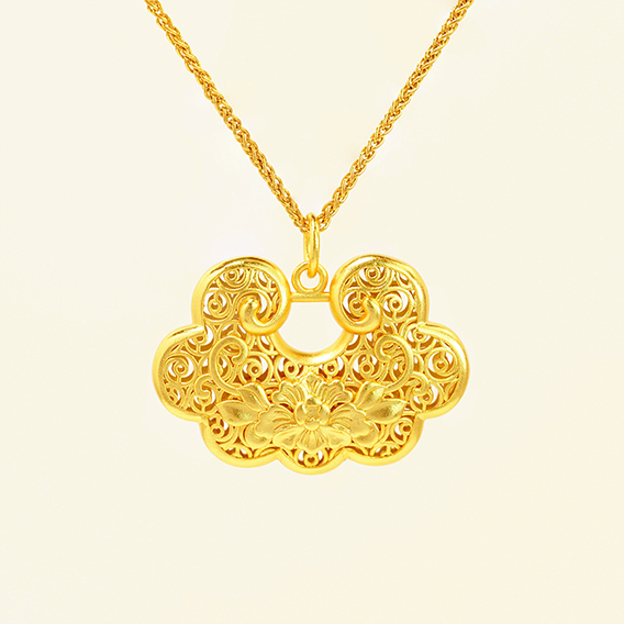 美谷铜合金花开如意挂坠